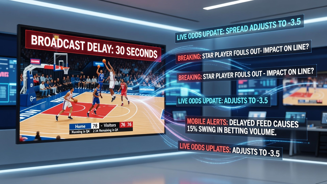 Mobile Plattformen zeigen verzögerte Basketball-Übertragungen und Echtzeit-Spread-Anpassungen durch News-Aggregation
