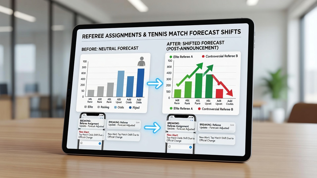 Mobile Wett-App zeigt aktualisierte Tennis-Quoten nach Schiedsrichter-Ankündigung
