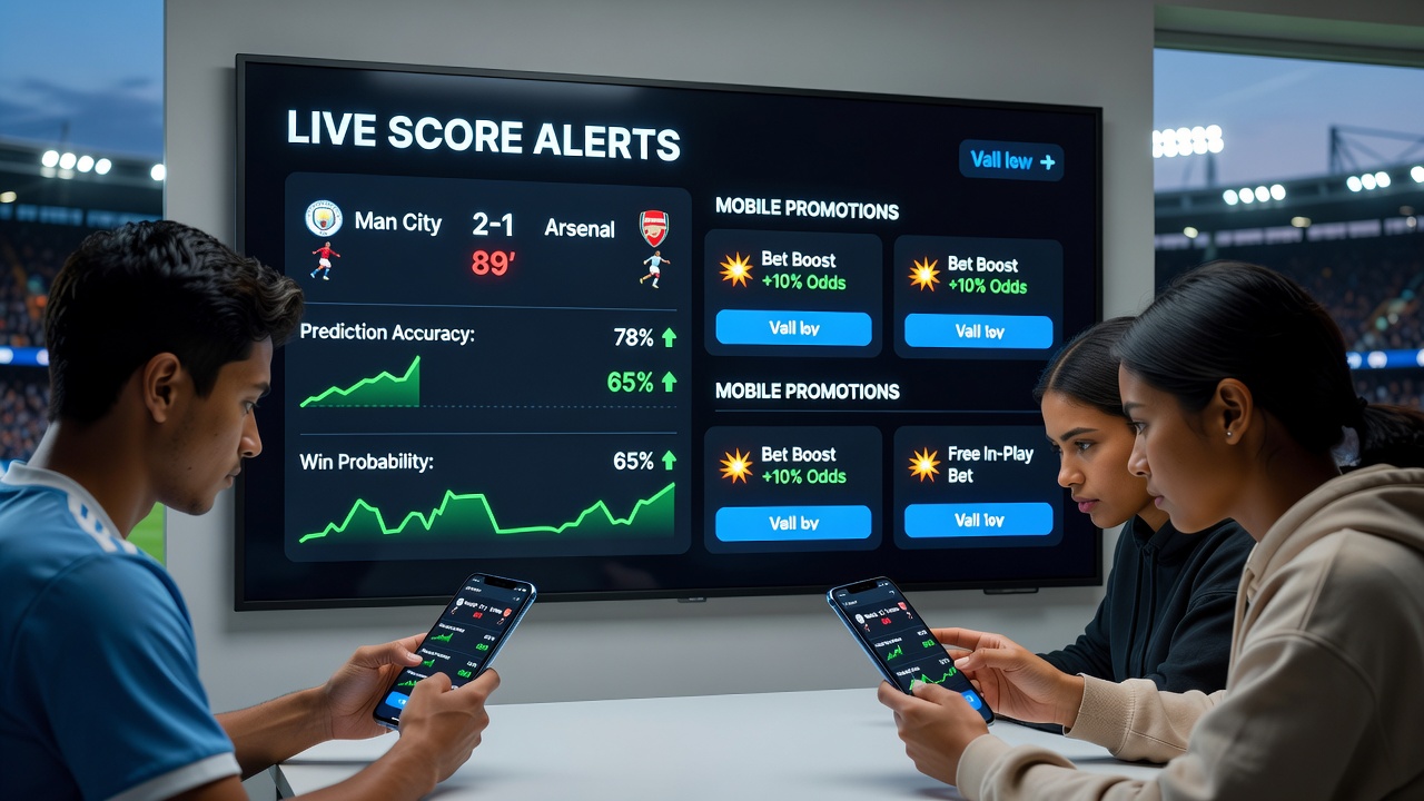 Analyse von Fußball-Live-Daten mit mobilen Promotionen auf Smartphone