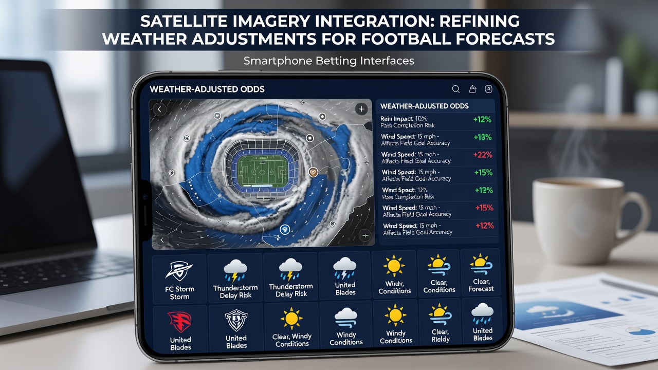 Satellitenbilder unterstützen Wetteranalysen für Fußballwettprognosen auf Smartphones