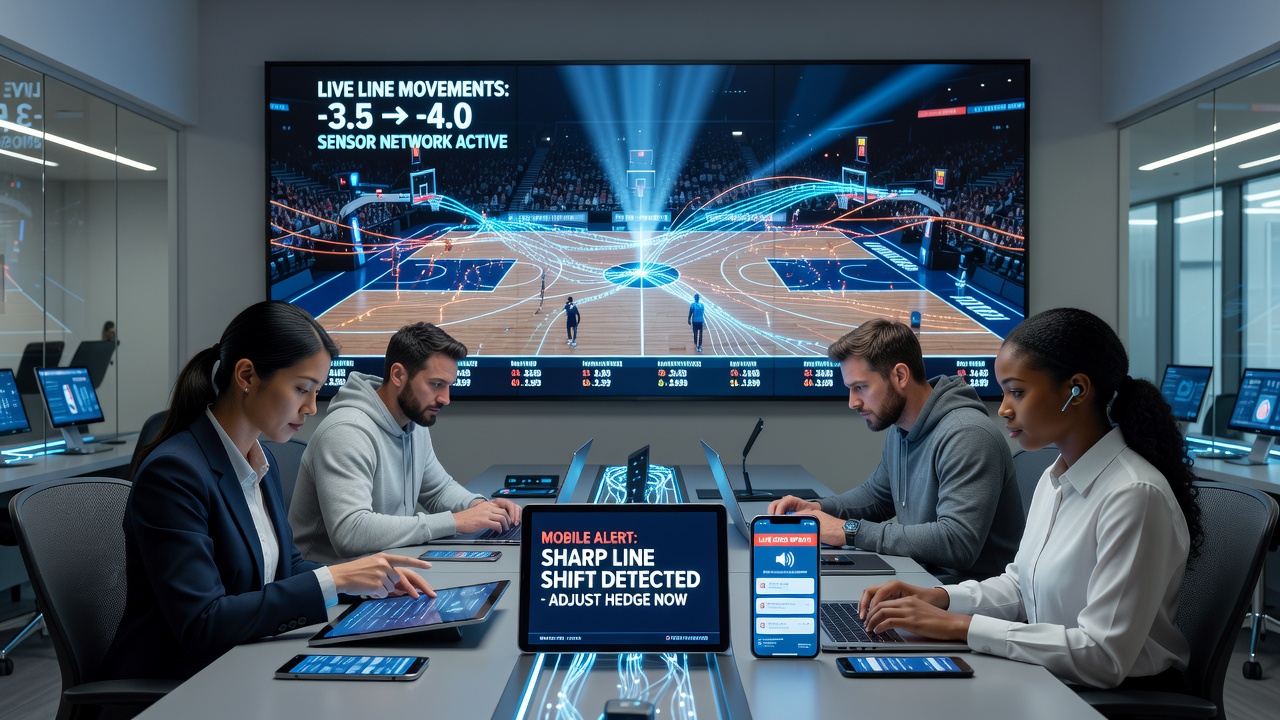 Sensornetzwerk in einem Basketballstadion mit Echtzeit-Datenübertragung