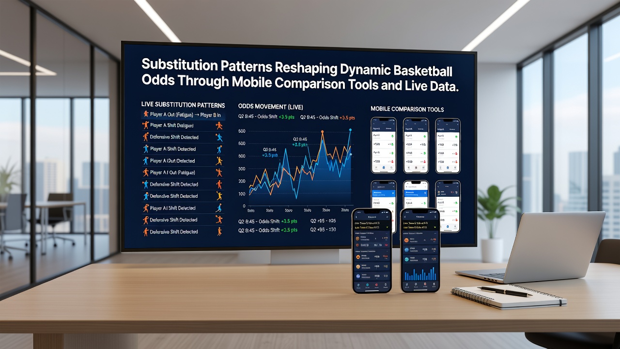 Darstellung von Live-Datenströmen und mobilen Vergleichstools bei Basketball-Substitutionen