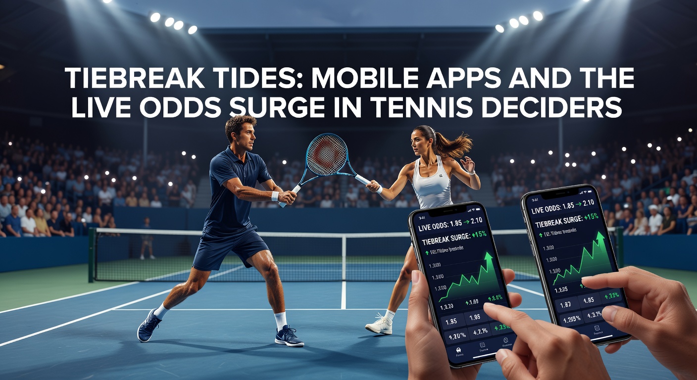 Grafik mit steigenden Live-Quoten-Kurven während eines Tennis-Tiebreaks auf einem Smartphone-Display
