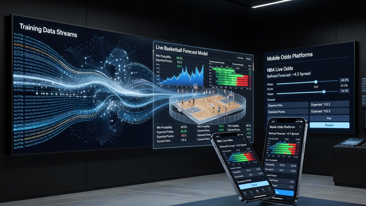 Trainingsdatenströme und mobile Quotenplattformen bei der Verfeinerung von Basketball-Prognosemodellen