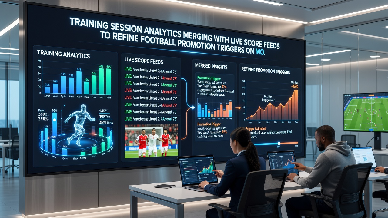 Mobile Schnittstelle zeigt fusionierte Trainings- und Live-Daten für Fußball-Promotions